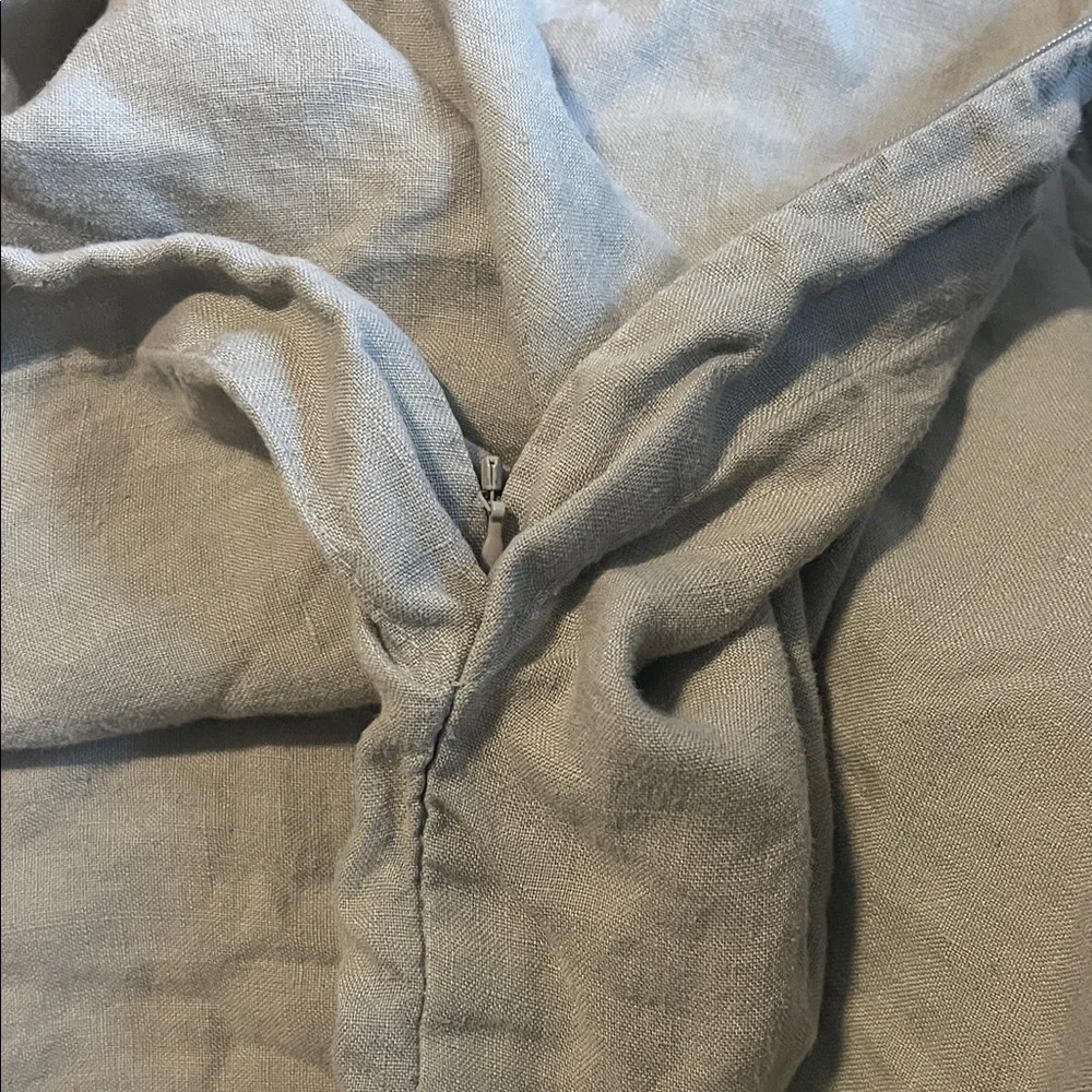 Fieldcrest Linen Gray duvet cover queen size soft and one pillow sham